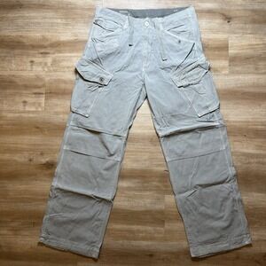 G-Star RAW Cargo Pants Men 34x32 Gray Relaxed Straight Drawstring Baggy Skater